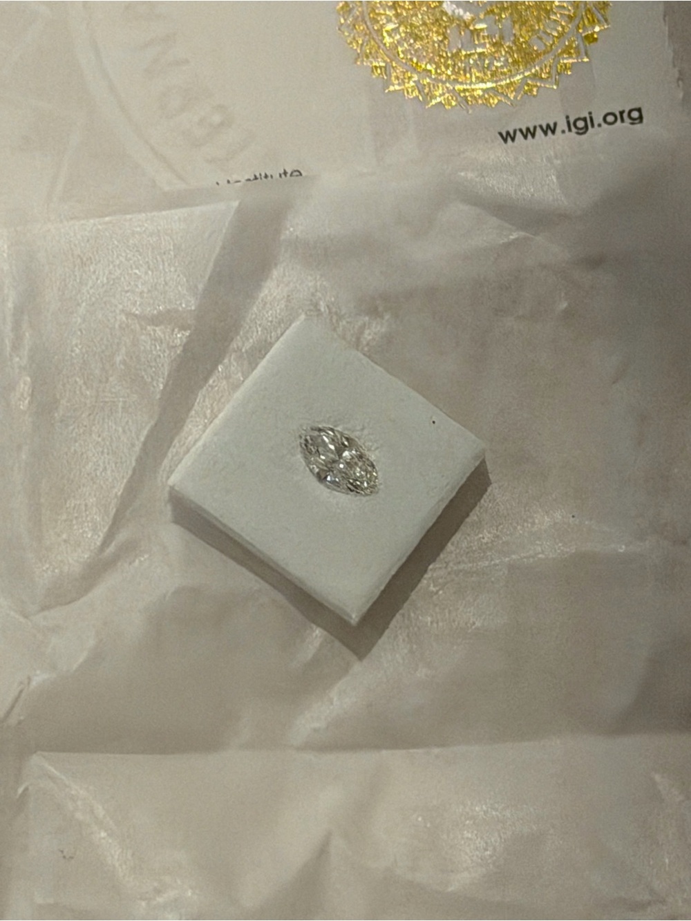 Lab grown .43 carat marquise brilliant D VS1 loose diamond